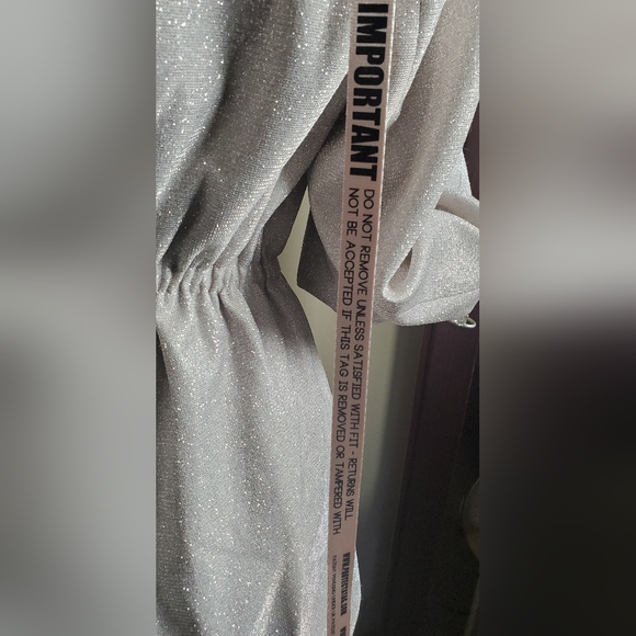 House Of CB Sarita Silver Glitter Blazer dress - Picture 9 of 15